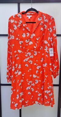 ON-34th Women's Print Collared Mini Dress size 14 NWT